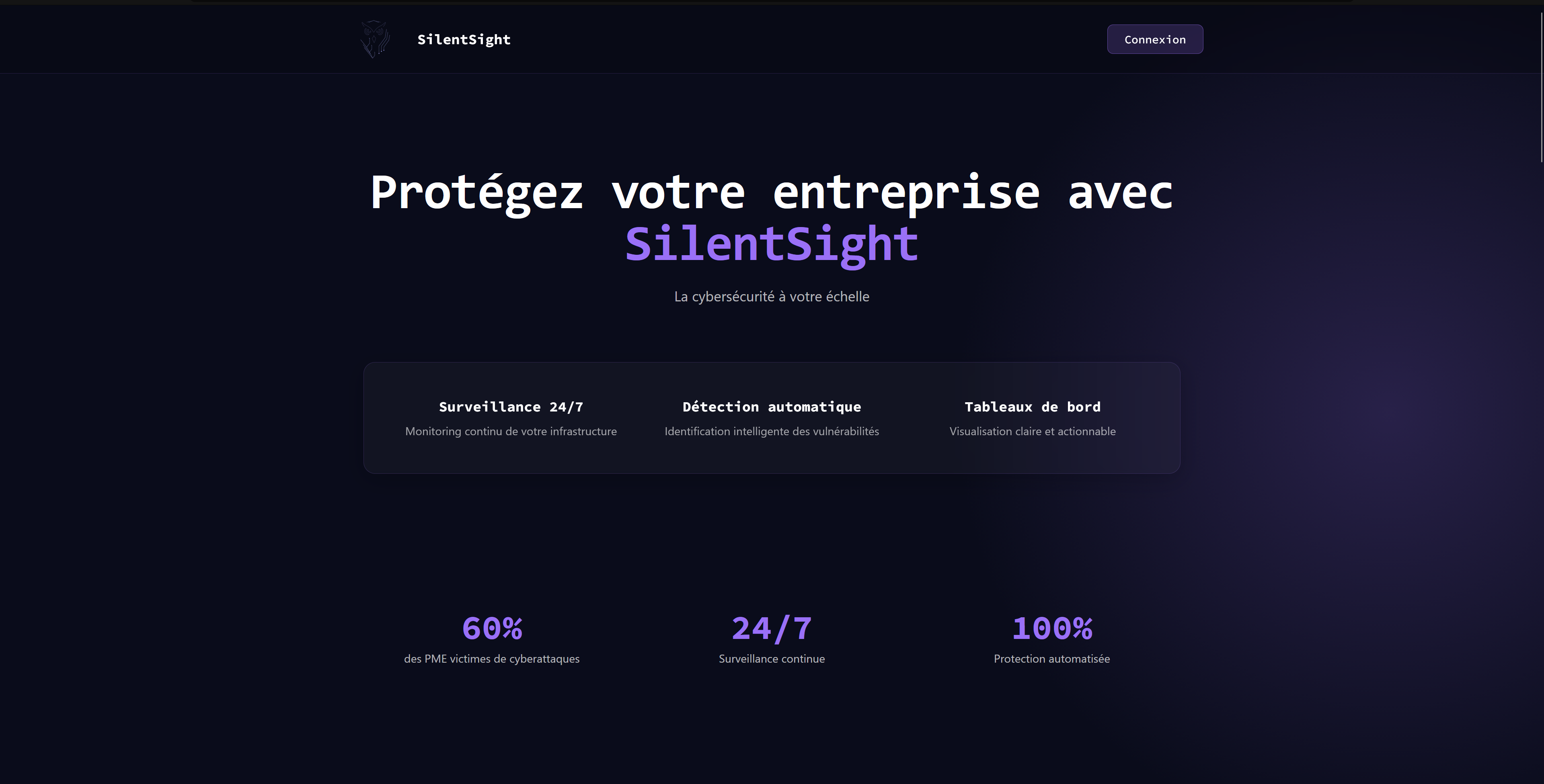 SilentSight — plateforme de cybersécurité